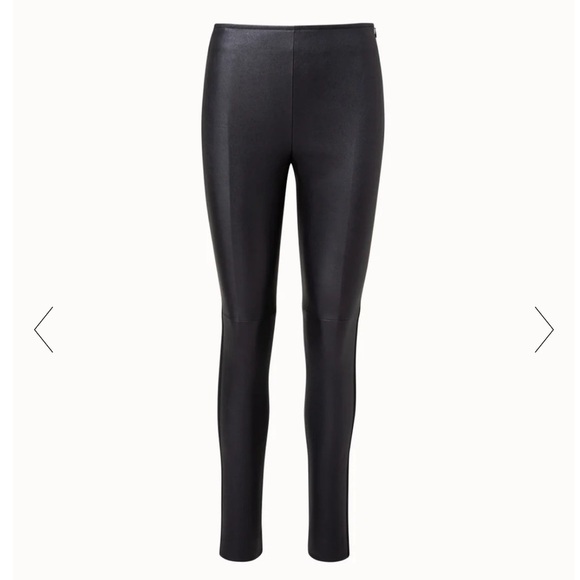 Akris Punto Fitted Nappa Leather and Jersey Pants Navy‎ Black 8 - Picture 8 of 8